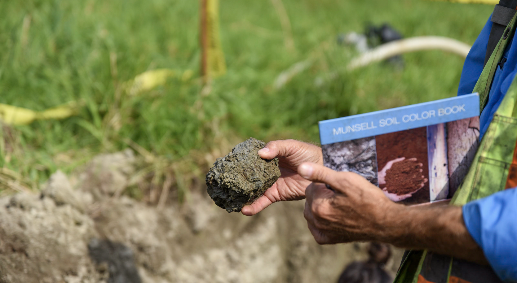 Farm Staffer inspecting soil